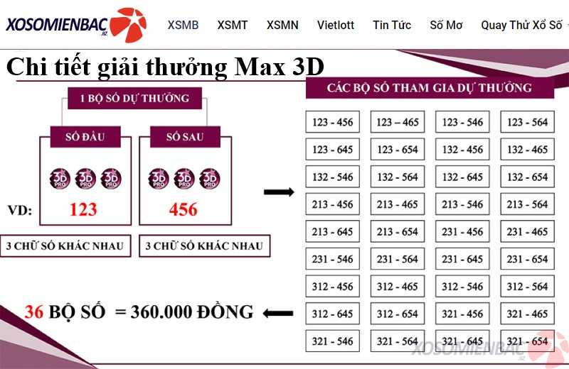 Chi tiết giải thưởng Max 3D+