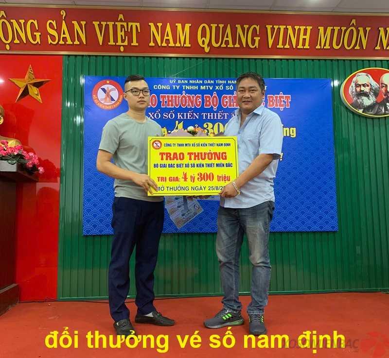 đổi thưởng vé số nam định